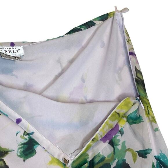 Adrianna Papell Asymmetrical Skirt 12 Purple Vintage Floral Fairycore Whimsical - Picture 5 of 10